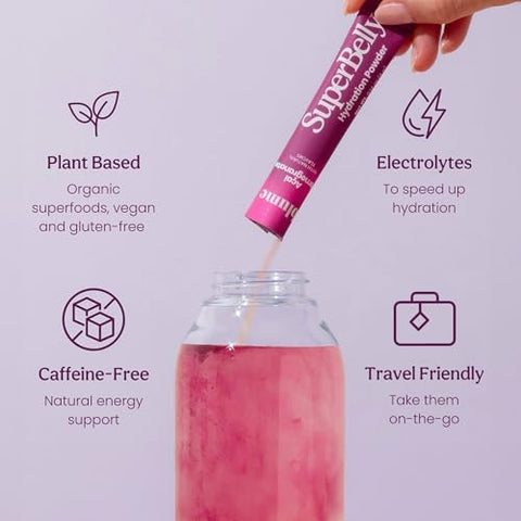 Blume Superbelly Gut Health & Hydration Drink Mix â€“ Variety Pack (Strawberry Hibiscus AÃ§aÃ­ Pomegranate Mango Passion Fruit) â€“ Probiotics Acv Vitamin C â€“ 45 Packets