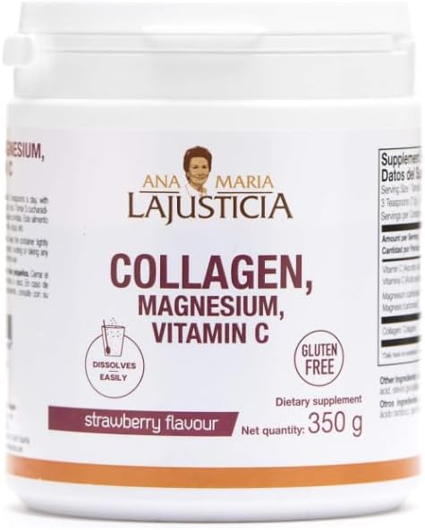 Ana Maria Lajusticia Collagen With Magnesium 350G Strawberry Flavor & Tryptophan With Magnesium Melatonin And Vitamin B6 Skin Joint And Sleep Support Supplement Pack