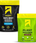 Ascent Whey + Plant Protein Powder - Unflavored 2 Lb & Chocolate 18 Servings