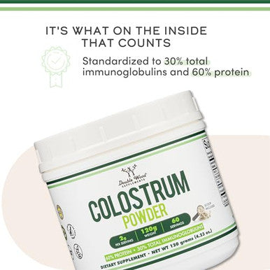 Double Wood Supplements Bovine Colostrum Powder For Women And Men For Gut Health 120 Grams