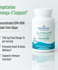 Nordic Naturals Plant Based Ultimate Omega Lemon Flavor - 60 Vegetarian Soft Gels - 1210 Mg Omega-3 - Vegan Epa And Dha - Supplement Made From Algae - Brain & Heart Support - Non-Gmo 30 Servings