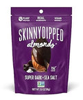 SkinnyDipped Super Dark Chocolate + Sea Salt Almonds Vegan Healthy Snack Plant Protein Gluten Free 3.5 oz Resealable Bags Pack of 10