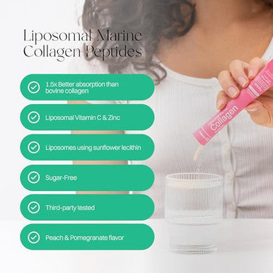 Haroutine Liposomal Marine Collagen Powder Packets Collagen Peptides With Vitamin C 30 Count 2100 Mg