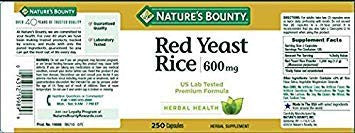 Nature's Bounty Red Yeast Rice 600 Mg Capsules 250 Ea