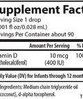 Carlson Baby's PlantBased Super Daily D3 Baby Vegetarian Liquid Vitamin D Drops 400 IU (10 mcg) per Drop Sourced from Algae for Infants and Toddlers Unflavored 90 Drops (2.54 mL)