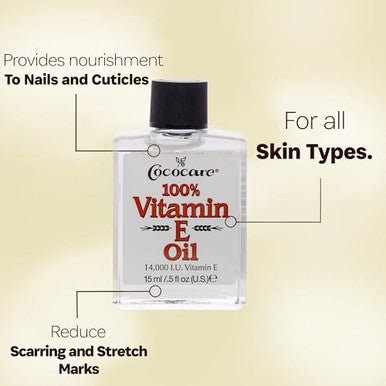 Cococare 100% Vitamin E Oil Maximum Moisture For Dry Skin 28000 I.U Wrinkle Reduction 1 Fl Oz