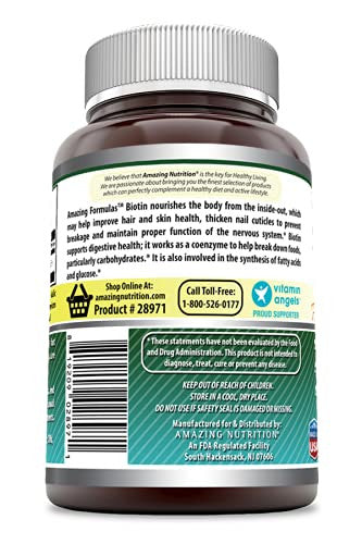 Amazing Formulas Biotin Supplement 10000 Mcg (Non-Gmo, Gluten Free) - Supports Healthy Hair, Skin & Nails - Promotes Cell Rejuvenation (Fast Dissolve Tablets, 240 Count (Citrus))