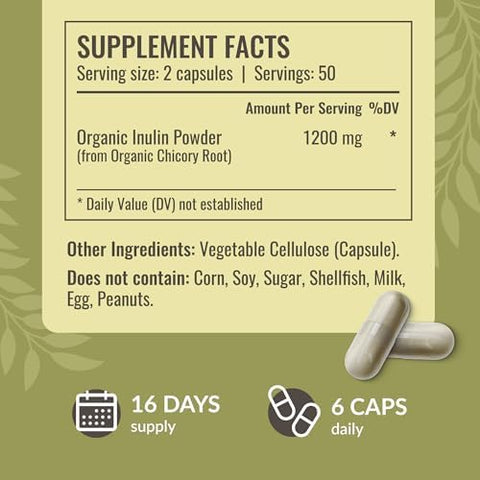 Herbamama Inulin And Magnesium Kit - Bundle Of 1200 Mg Inulin Fiber Capsules & 400 Mg Magnesium Citrate Gummies - Vegan Non-Gmo Gelatinl- - 2 Pack