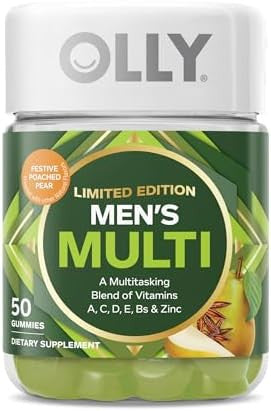 Olly Men'S Multi Vitamins A C D E B Zinc Limited Edition Festive Poached Cider 50Ct