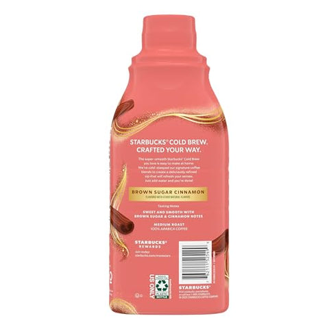 Starbucks Cold Brew Coffee Concentrate, Sweetened Brown Sugar Cinnamon Flavored Iced Coffee, 32 fl oz