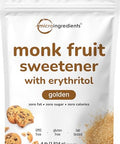 Golden Monk Fruit Sweetener with Erythritol, 4 Pounds - No After Taste - Brown Sugar Substitute, Keto Diet Friendly, Zero Calorie, Natural Sweetener for Drinks, Coffee, Tea, Cookies, No-GMO, Vegan