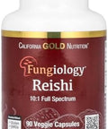 California Gold Nutrition Reishi (Ganoderma Lucidum) Full Spectrum Organic 600 Mg 90 Veggie Capsules