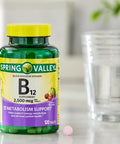 Spring Valley Vitamin B12 2500 mcg B12 Quick Dissolve Cherry Flavor Tablets Dietary Supplement Vitamin B12 120 Count + DRI Store +Sticker