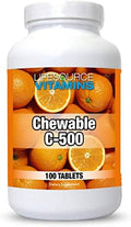 LifeSource Vitamins Vitamin C 500 mg 100 Chewable Tablets Amazing Orange Flavor Sweetened w/Stevia