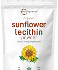 Micro Ingredients Organic Sunflower Lecithin Powder 1 Pound Sustainable Farmed Cold Pressed Rich In Phosphatidyl Choline And Protein Making Liposomal Vitamin C Lactation Supplement Non-Gmo