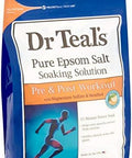 Dr. Teal'S Pure Epsom Salt Recovery Soaking Solution Set (2 Pack 3Lbs Ea.) Soothe & Sleep Lavender Pre & Post Workout With Magnesium Sulfate & Menthol