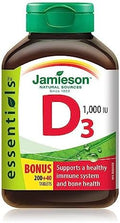 Vitamin D3 1000 Iu Bonus 240 Tabs Brand Jamieson Laboratories