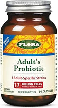 Flora Adult'S Probiotic Vegetarian Daily Probiotic For Gut & Digestive Health Includes Lactobacillus & Bifidobacterium 17 Billion Cfu Gluten Keep Chilled 60 Capsules
