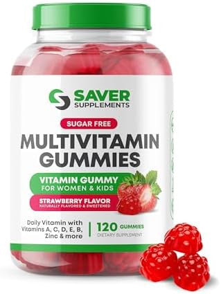 Sugar Multivitamin Gummies, 120 Gummies Ã¢â‚¬â€œ Naturally Flavored And Sweetened Vitamin Gummy For Women And Kids Ã¢â‚¬â€œ Strawberry Flavor