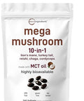 Micro Ingredients 10 In 1 Mega Mushroom Complex Supplement Lions Mane Cordyceps Reishi Chaga & More 240 Softgels With Mct Oil 4 Month Supply Adaptogenic Functional Mushroom Blend