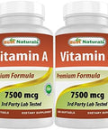 Best Naturals Vitamin A 25000 Iu (7500 Mcg) Nongmo Formula Supports Healthy Vision & Immune System And Healthy Growth & Reproduction 180 Softgels (180 Count (Pack Of 2))