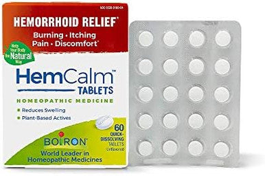 Boiron Hemorrhoid Relief Tablets And Homeopathic Pellets 60 Count And 80 Pellets