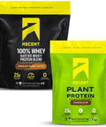 Ascent Whey + Plant Protein Powder - Chocolate Peanut Butter 4 Lb & Chocolate 18 Servings
