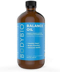 Bodybio Balance Oil - Essential Fatty Acids Omega 3 & 6 - Cold Pressed, Vegan, Organic Safflower And Flax Seed Oil Blend For Brain & Mood Support And Cellular Health, 16 Oz