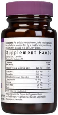 Bluebonnet Nutrition Super Quercetin Vegetable Capsules Vitamin C Formula Best For Seasonal & Immune Support Non Gmo Gluten Soy Milk Kosher 60 Vegetable Capsules