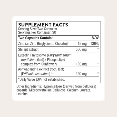 Thorne - Advanced Testosterone Support - Men'S Health Supplement - Supports Healthy Testosterone Levels & Muscle Fatigue - With Ashwagandha Shilajit & Zinc - Third-Party Certified 60 Capsules