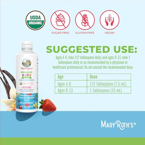 Maryruth'S Maryruth Organics Kids Multivitamin Liposomal Vegan Sugar-Free Vitamins For Kids Ages 4 2 Month Supply 15.22 Fl Oz