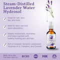 Bella Terra Oils - Hydrosol Water 16Oz - Luxurious Lavender Organic Rose Water Blend Packed With Essential Minerals & Amino Acids Ultimate Skin Quencher