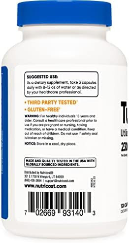 Nutricost Turmeric Curcumin Pills (3 Pack) With Bioperine And 95% Curcuminoids 2300Mg 120 Capsules Veggie Capsules 767Mg Per Cap 40 Servings Gluten Nongmo