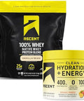Ascent 100% Whey Protein Powder, Vanilla Bean 4 Lb & Hydration + Energy Electrolytes, Orange Mango 40 Servings
