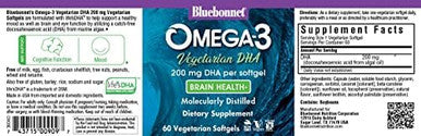 Bluebonnet Natural Omega3 Vegetarian Dha Vegetarian Softgels 200 Mg 60 Count ('743715009097)