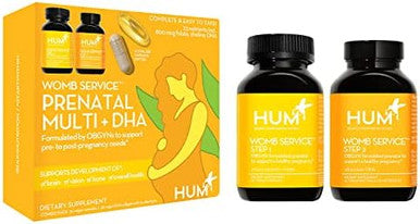 Hum Womb Service Prenatal & Postnatal Vitamins Combo Pack Obgyn Formulated Vegan Prenatal Vitamins Clean Daily Pretopost Pregnancy Support With Choline