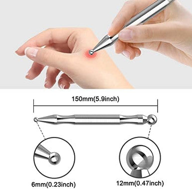 Melonsun Stainless Steel Acupuncture Pen For Tmj Relief Fsa-Hsa-Eligible Tmj Massager For Jaw Clenching Acupressure Facial Tool For Face Reflexology & Full-Body Pressure Point Massage