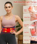 Evateale Red Light Therapy Belt For Body Cordless Infrared Therapy Belt For Back/Abdomen Waist Wrap With Pulse/Vibration Massage & Timer Pain Relief Muscle Relaxation & Circulation Boost For Parents