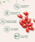 Micro Ingredients Cranberry Supplement For Women 300 Softgels With Vitamin C & Mct Oil Cranberry Pills For Women Support Urinary Tract Health