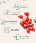 Micro Ingredients Cranberry Supplement For Women 300 Softgels With Vitamin C & Mct Oil Cranberry Pills For Women Support Urinary Tract Health