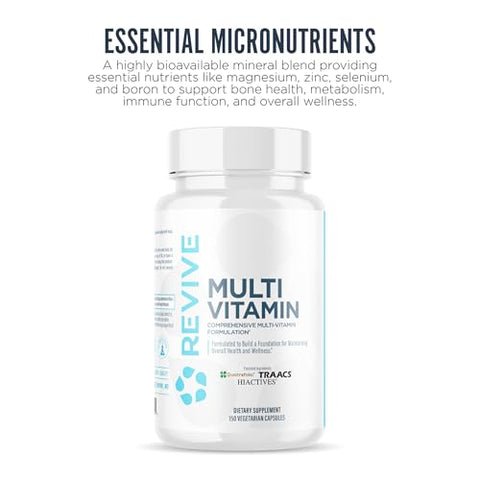 Revive Md Multi-Vitamin Supplement For Men & Women Daily Multivitamin Supports Energy Immunity & Overall Health With Essential Vitamins Nac Zinc Magnesium & More (150 Capsules 30 Servings)