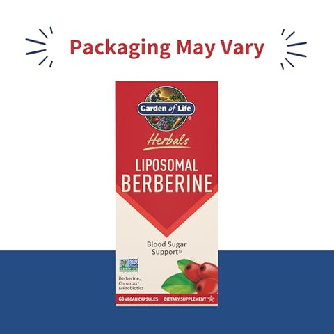 Garden Of Life Liposomal Berberine And Chromium Picolinate For Already Healthy Blood Sugar Glucose Metabolism And Cholesterol With Probiotics For Easy Digestion Non Gmo Gluten Free 30 Servings
