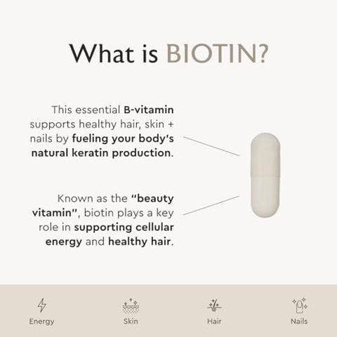 Alaya Biotin 10000 mcg for Healthy Hair Skin and Nails Non GMO Vegan 90 Capsules