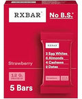 RXBAR Protein Bars, 12g Protein, Gluten Free Snacks, Strawberry, 9.1oz Box (5 Bars)