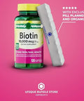 Biotin 10000mcg Softgels 120 Count Biotin 10000mcg Hair Skin Nails Health Dietary Supplement + 7 Day Pill Organizer Included (Pack of 1)