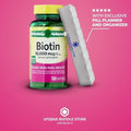 Biotin 10000mcg Softgels 120 Count Biotin 10000mcg Hair Skin Nails Health Dietary Supplement + 7 Day Pill Organizer Included (Pack of 1)