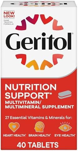 Geritol Multivitamin Supplement Contains Bvitamins Antioxidants Vitamins C E & D And Iron 27 Essential Vitamins And Minerals Gluten Nongmo No Artificial Sweeteners 40 Tablets