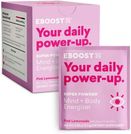 Eboost Super Energy Powder Drink Mix Nongmo Electrolyte Supplement Loaded With Vitamins (Acai Pomegranate) 0.2 Ounce (Pack Of 20)