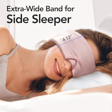 Litbear Silk Sleep Mask For Women Adjustable 100% Mulberry Silk Sleeping Eye Mask For Side Sleeper Total Blackout Eye Cover For All Night Sleep Travel Office Or Napping (Pink)