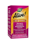 Nature'S Way Alive Max3 Potency Women'S Complete Multivitamin Supports Energy Metabolism Heart & Bone Health With B-Vitamins Including Methylated B12 And Folate 90 Tablets